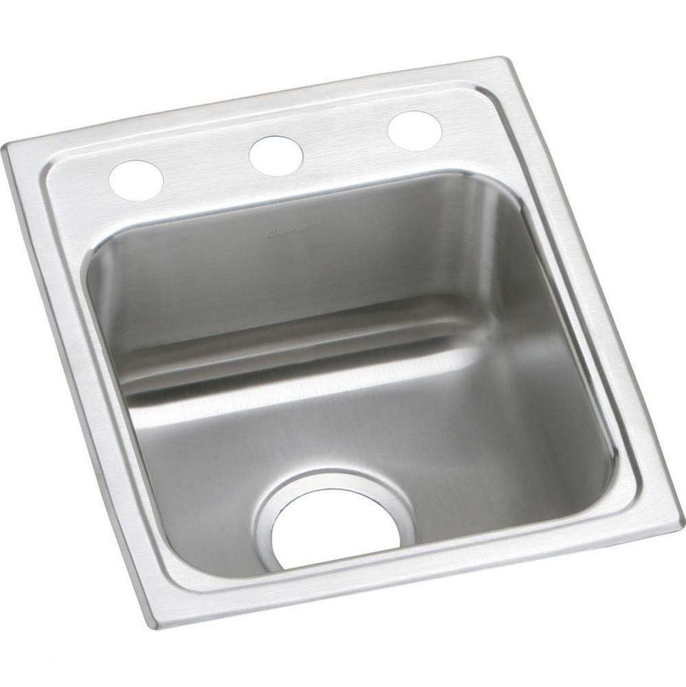 18 Gauge Stainless Steel 15'' x 17.5'' x 7.625'' Single Bowl Drop-in