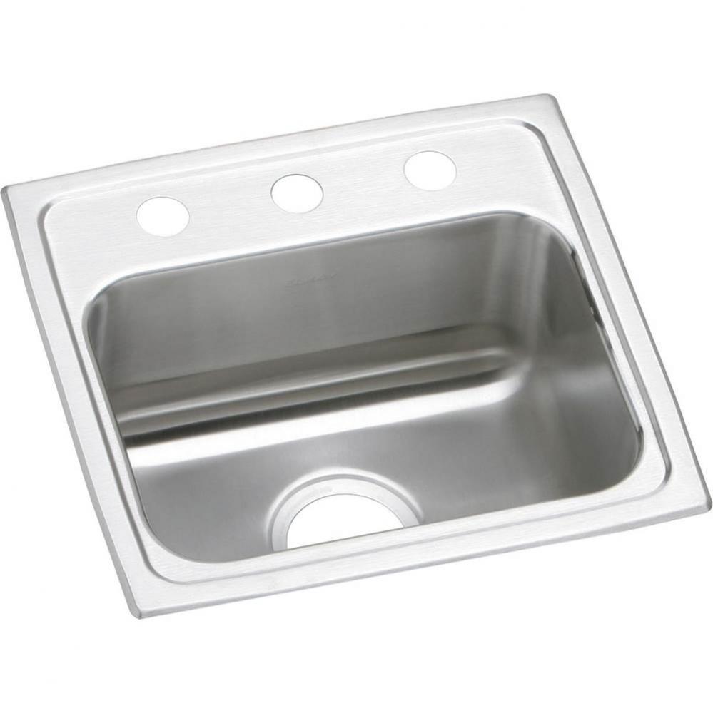 18 Gauge Stainless Steel 17'' x 16'' x 7.625'' Single Bowl Drop-in K