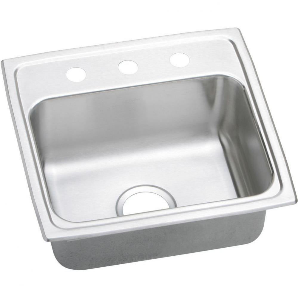 18 Gauge Stainless Steel 19'' x 18'' x 7.625'' Single Bowl Top Mount