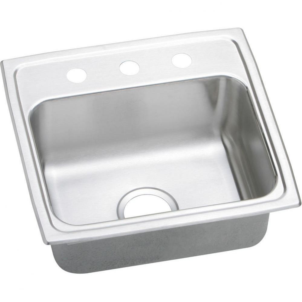 18 Gauge Stainless Steel 19.5'' x 19'' x 7.5'' Single Bowl Top Mount