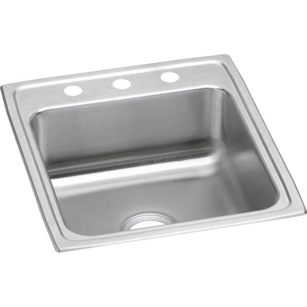 18 Gauge Stainless Steel 19.5'' x 22'' x 7.625'' Single Bowl Drop-in