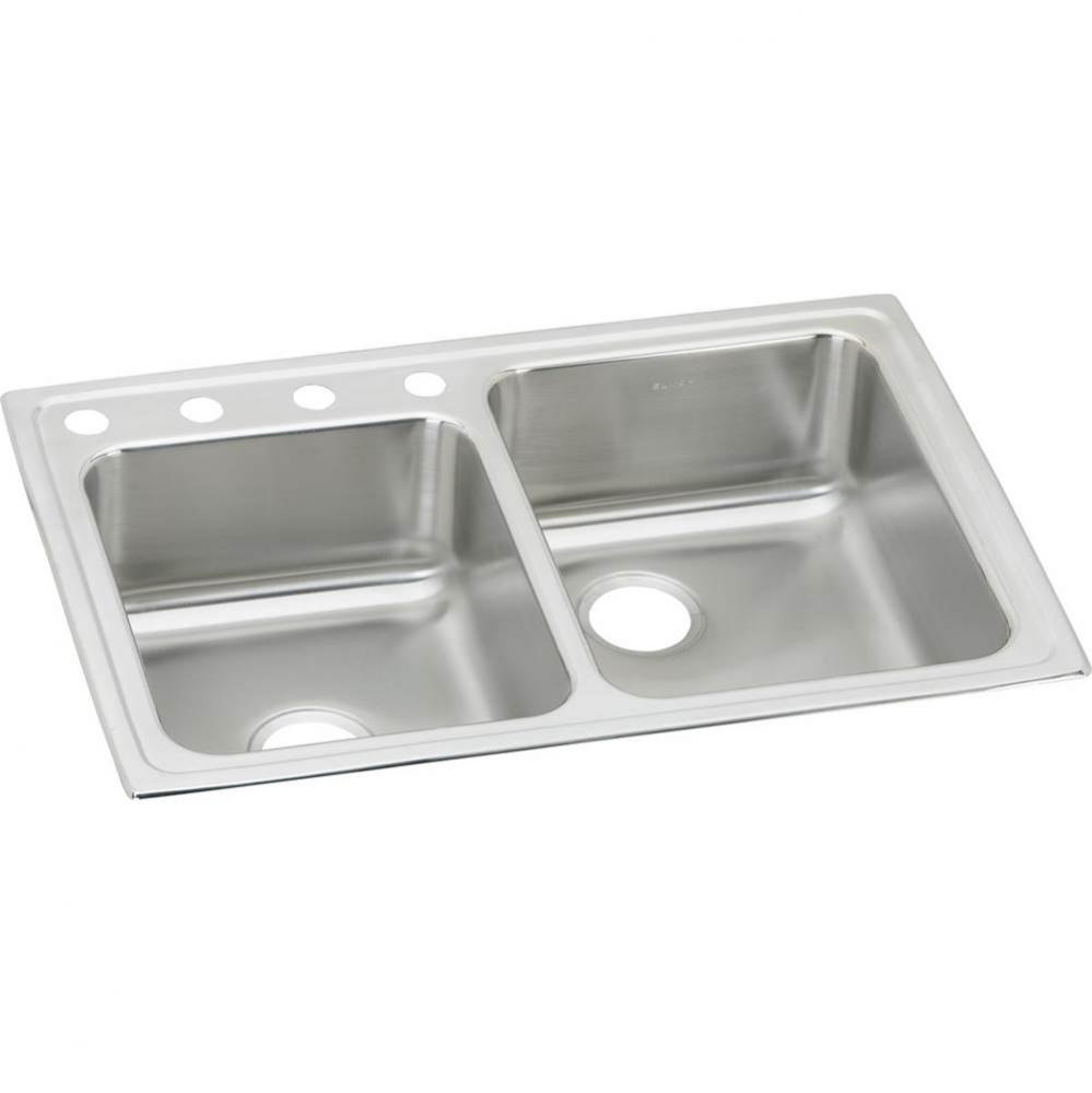 18 Gauge Stainless Steel 33'' x 22'' x 7.875'' Double Bowl Drop-in K