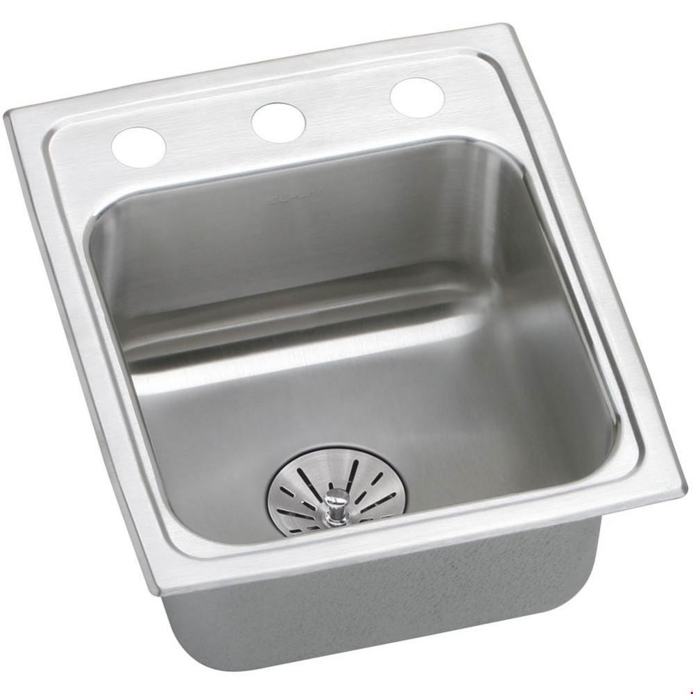18 Gauge Stainless Steel 15'' x 17.5'' x 6.5'' Single Bowl Drop-in K