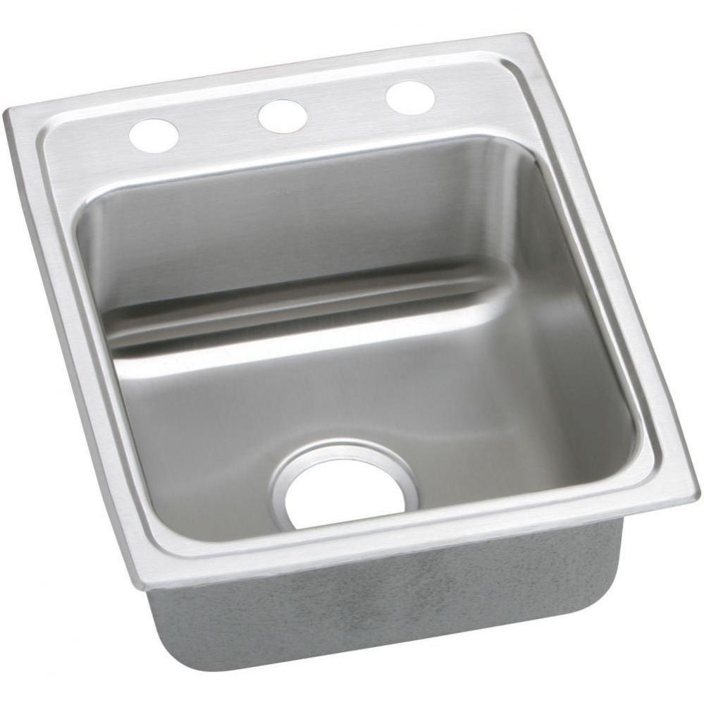 Lustertone Classic Stainless Steel 17'' x 20'' x 5'', 3-Hole Single