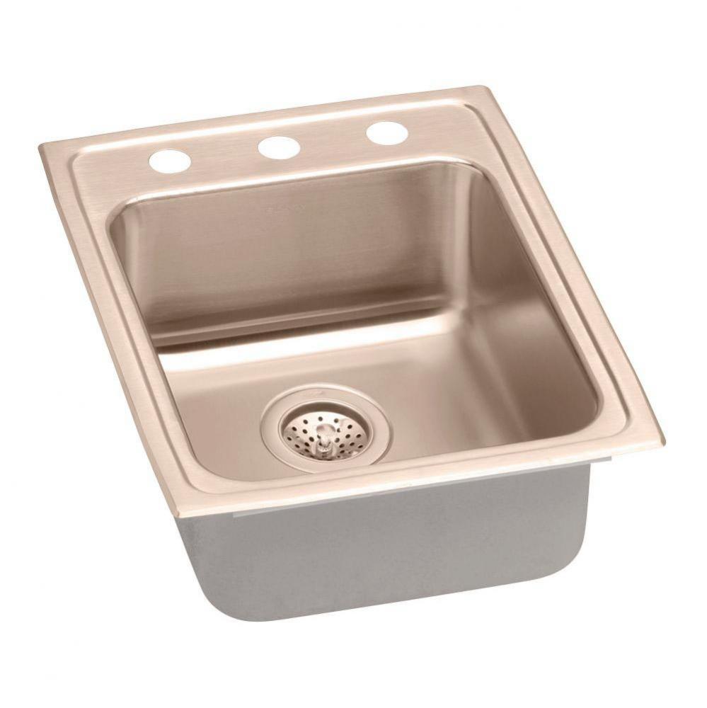 CuVerro Antimicrobial Copper 17'' x 22'' x 5-1/2'', Single Bowl Drop