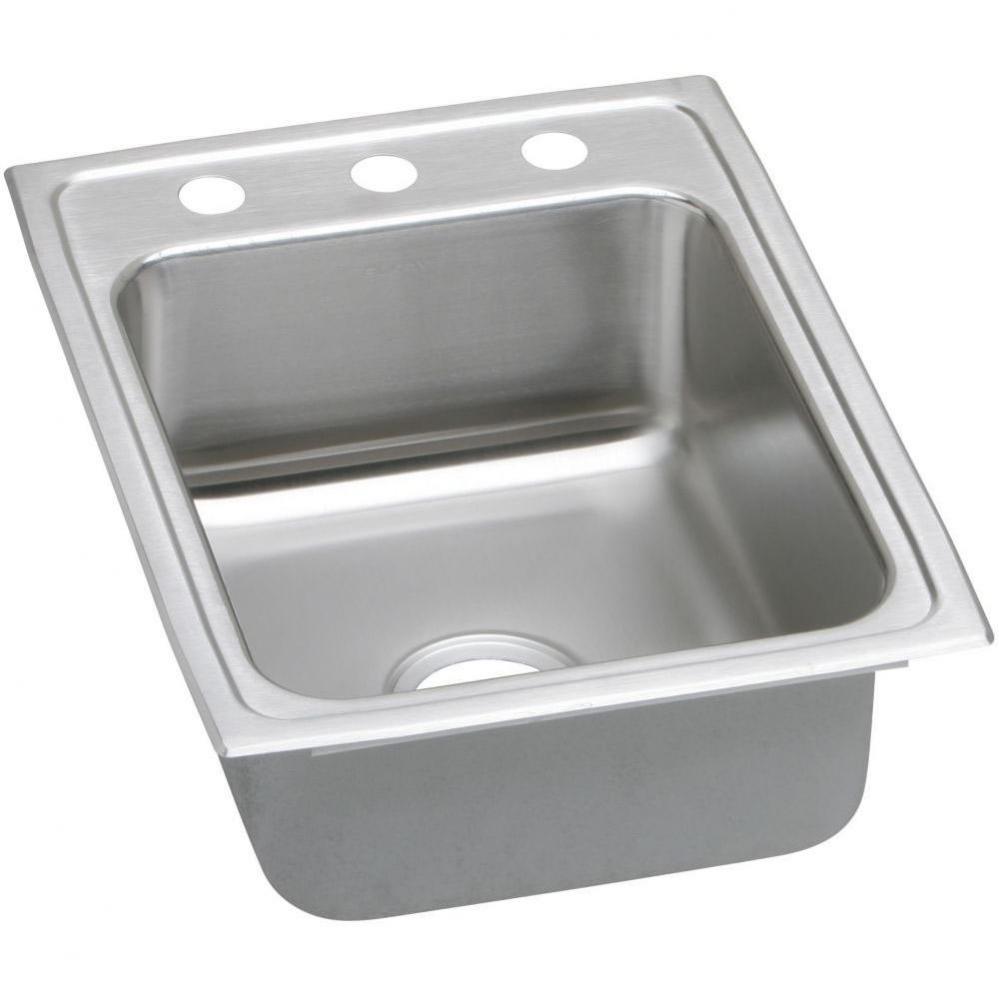 Lustertone Classic Stainless Steel 17'' x 22'' x 5'', 1-Hole Single