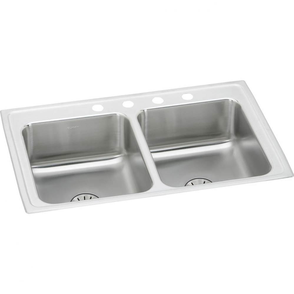 18 Gauge Stainless Steel 29'' x 18'' x 6.5'' Double Bowl Drop-in Kit