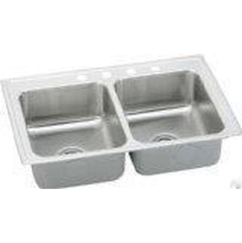 18 Gauge Stainless Steel 33'' x 19.5'' x 6'' Double Bowl Drop-in Kit