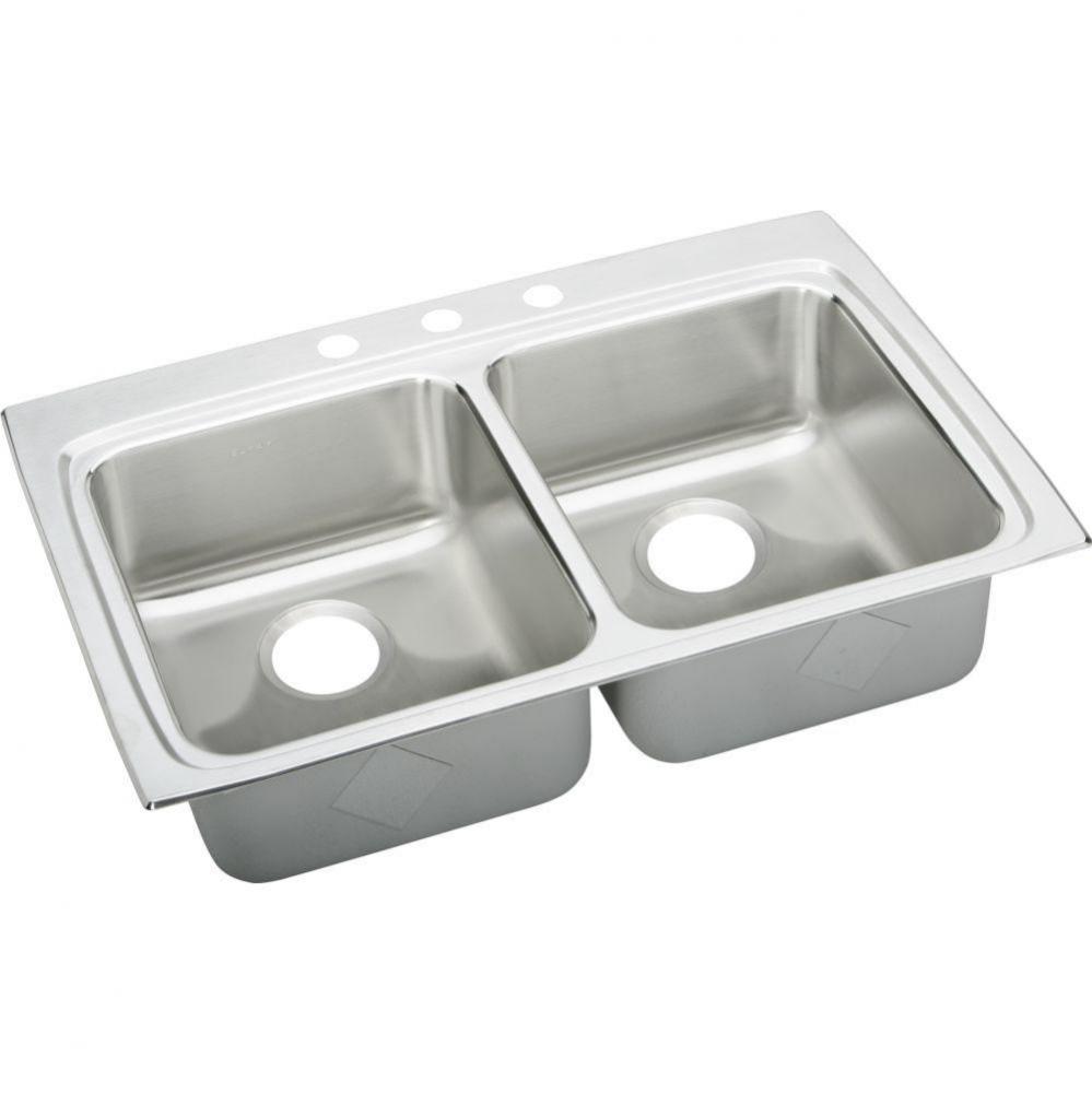 Lustertone Classic Stainless Steel 33'' x 22'' x 6-1/2'', MR2-Hole E