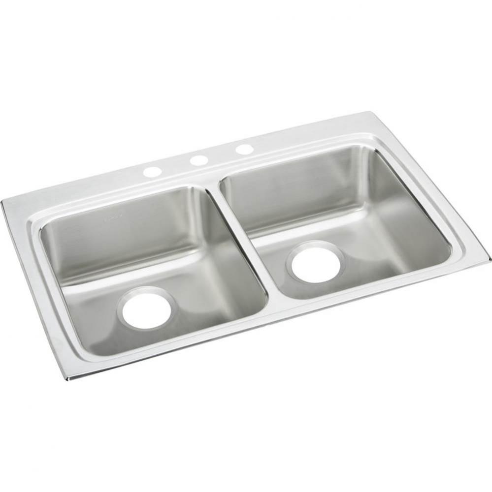 Lustertone Classic Stainless Steel 33'' x 22'' x 4'', Equal Double B