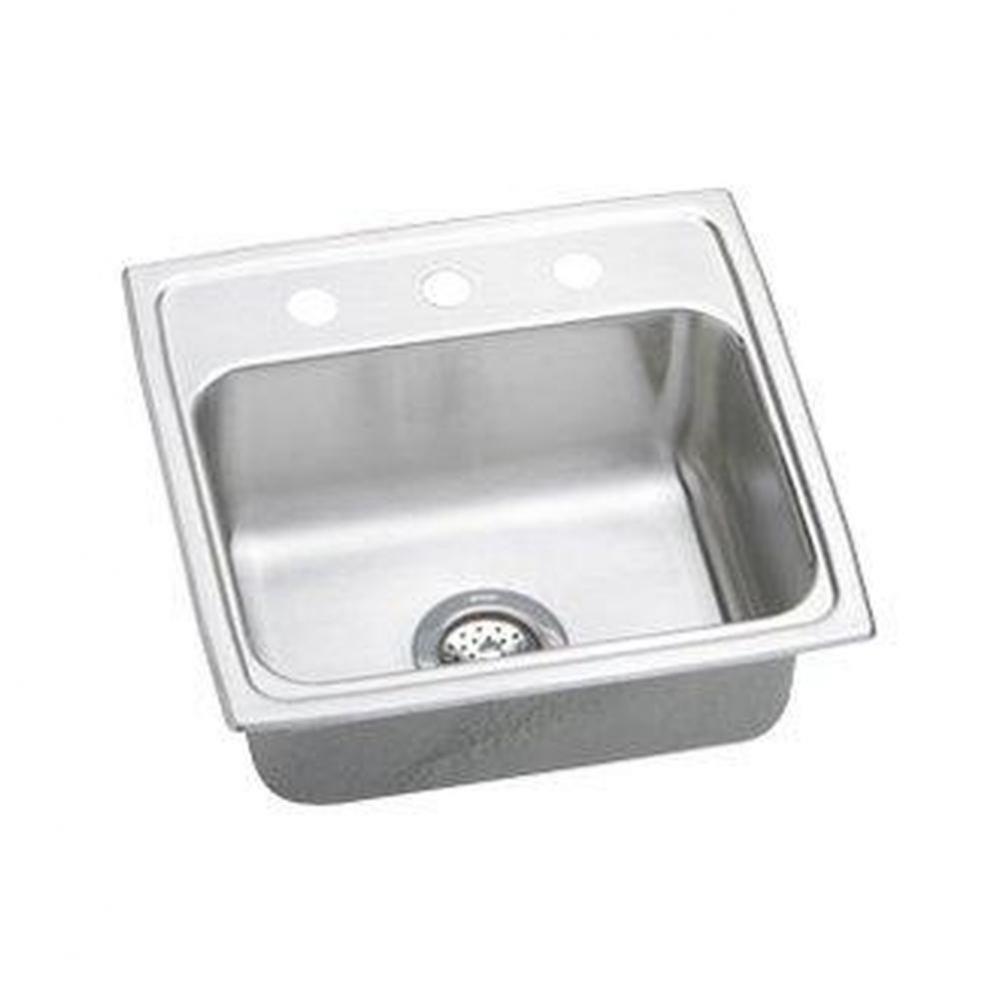18 Gauge Stainless Steel 19.5'' x 19'' x 7.5'' Single Bowl Top Mount