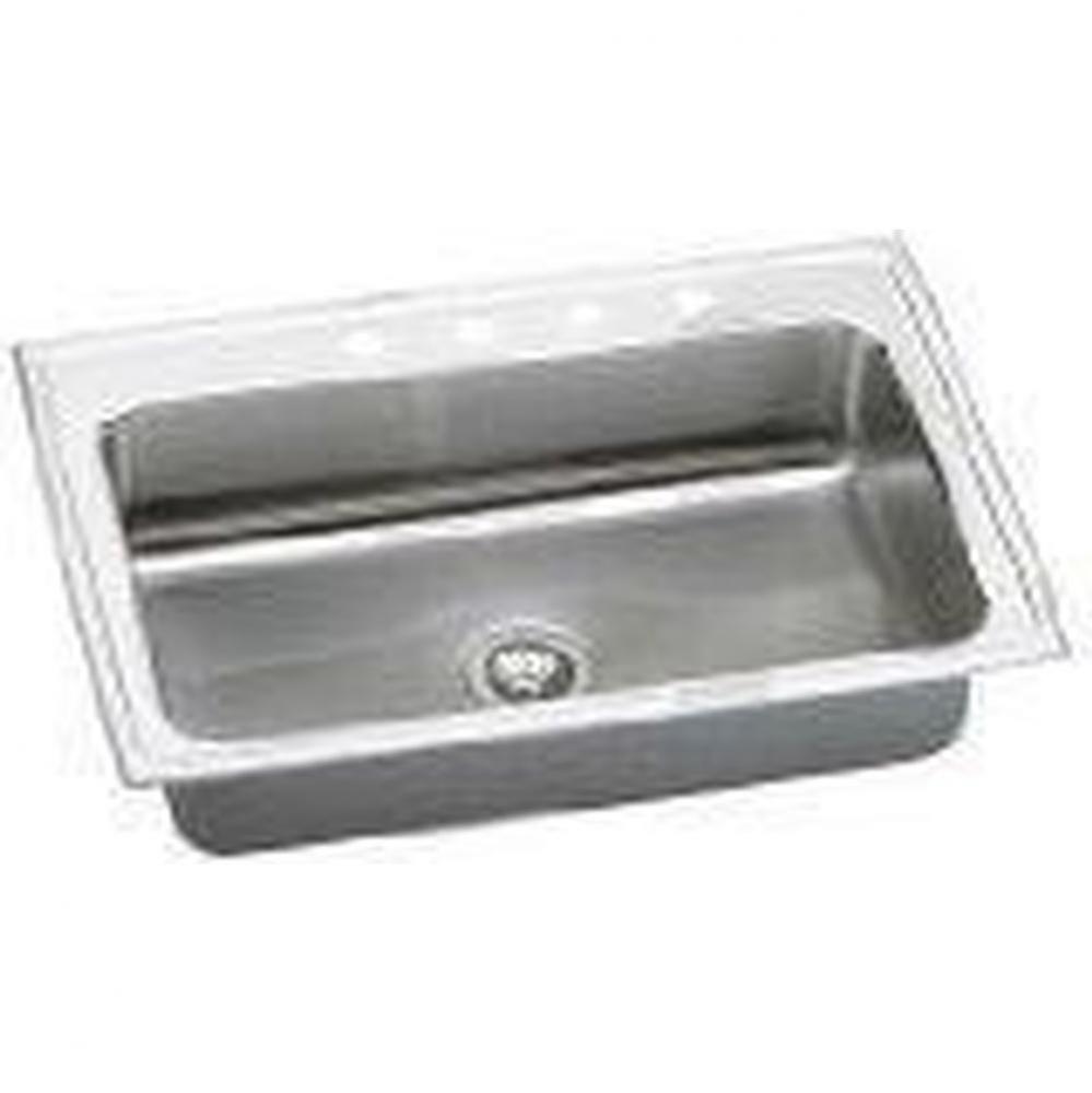 18 Gauge Stainless Steel 33'' x 22'' x 7.625'' Single Bowl Drop-in K