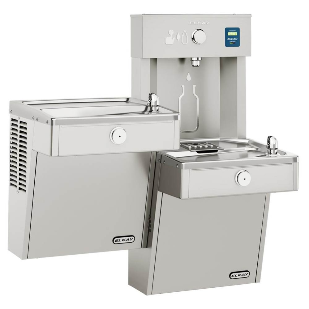 ezH2O Vandal-Resistant Bottle Filling Station & Bi-Level Cooler Filtered Non-Refrigerated Stai