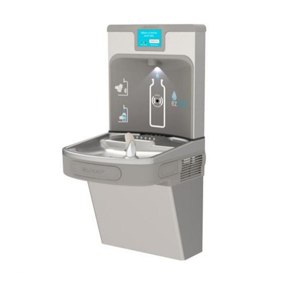 Enhanced Filtered  Bottle Filling Station And Single ADA Cooler Filtered Refrigerated Light Gray H