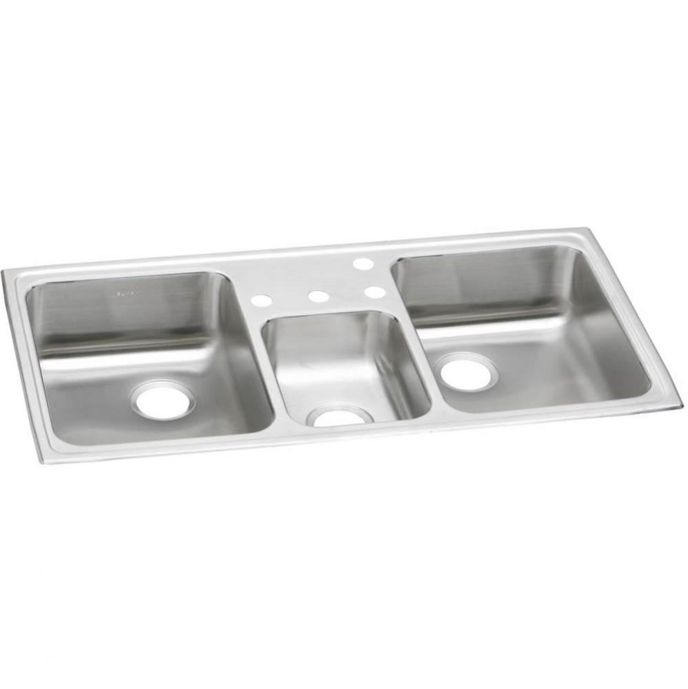 20 Gauge Stainless Steel 43'' x 22'' x 7.125'' Triple Bowl Drop-in K