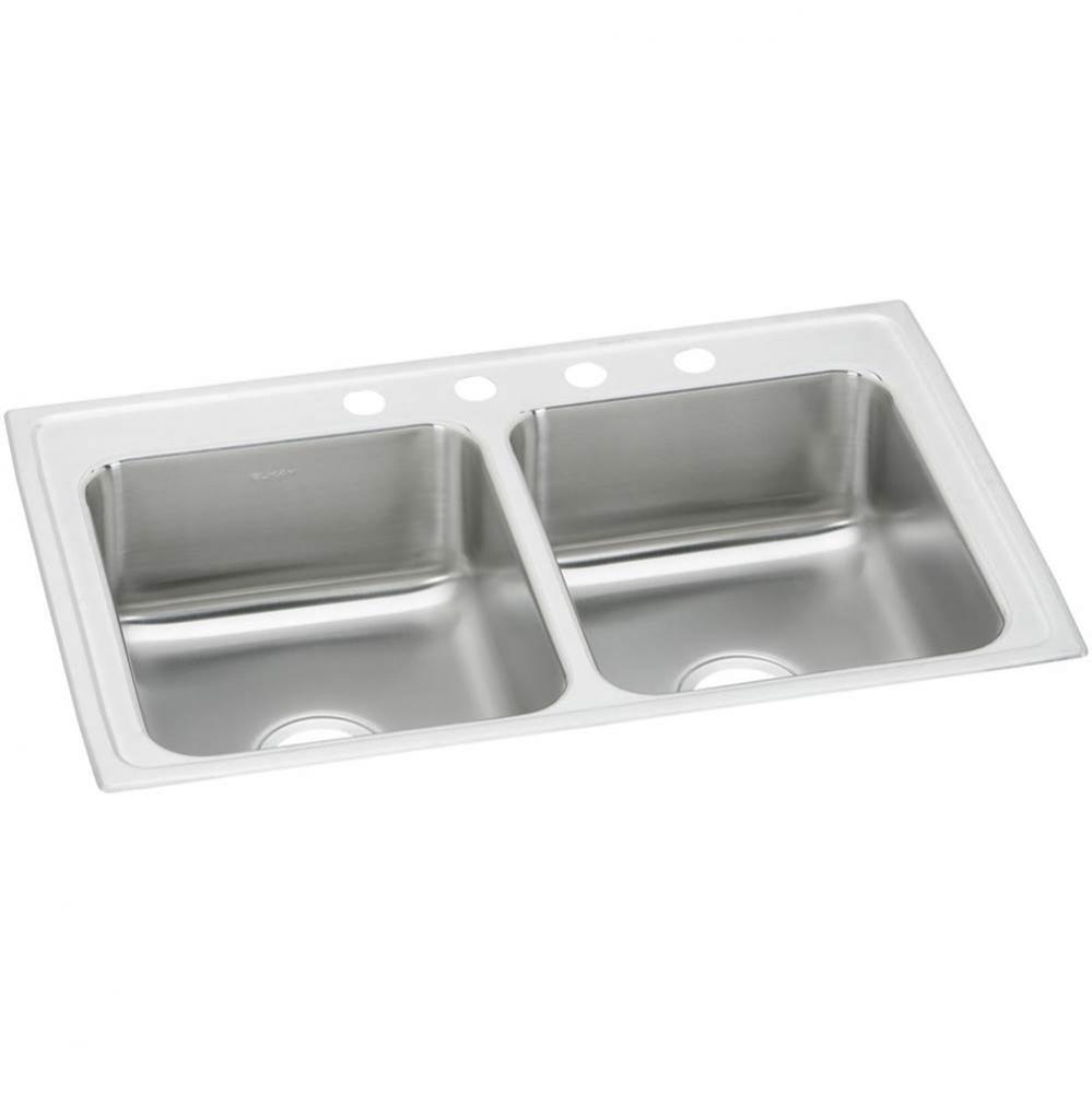 20 Gauge Stainless Steel 33'' x 22'' x 7.5'' Double Bowl Drop-in Kit