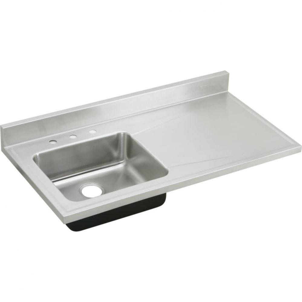 18 Gauge Stainless Steel 48'' x 25'' x 7.5'' Single Bowl Custom Sink