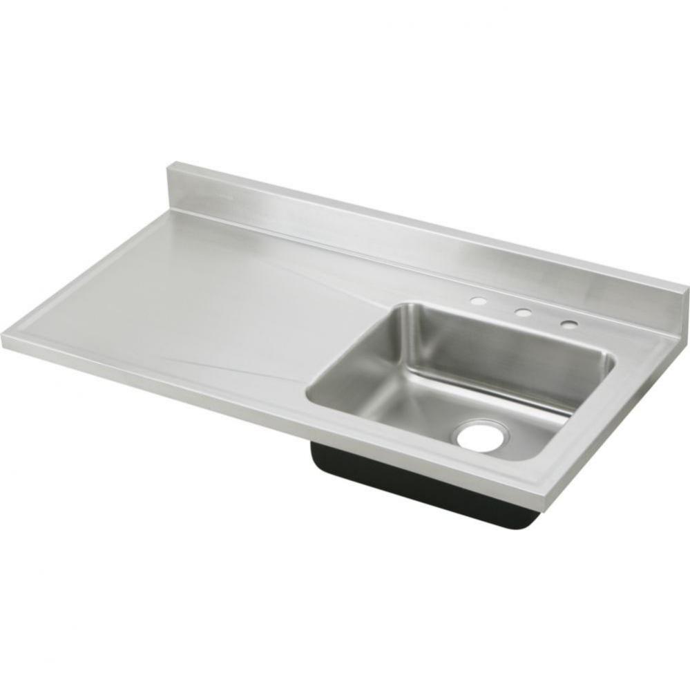 18 Gauge Stainless Steel 48'' x 25'' x 7.5'' Single Bowl Custom Sink
