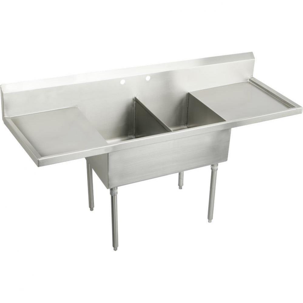 SS DOUBLE COMPT SCULLERY SINK