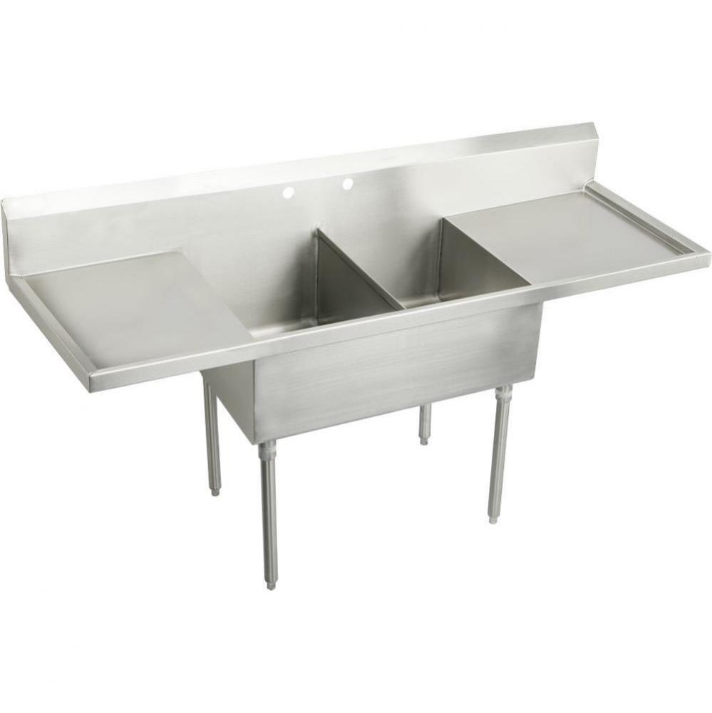 SS DOUBLE COMPT SCULLERY SINK