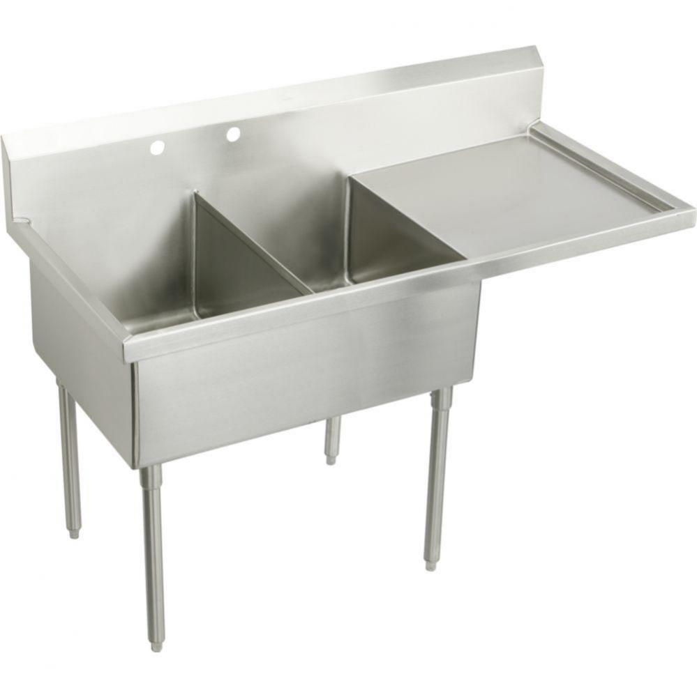 SS DOUBLE COMPT SCULLERY SINK