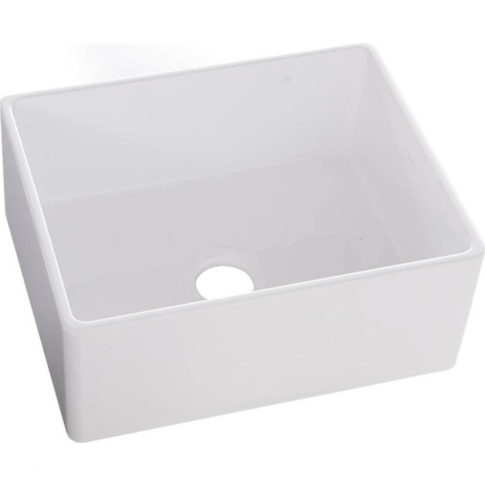 Fireclay 25'' x 19'' x 10-1/8'' Single Bowl Farmhouse Undermount Kit