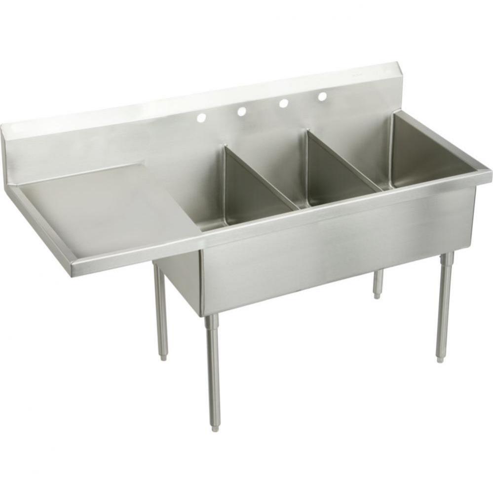 WNSF THREE COMPT SCULLERY SINK