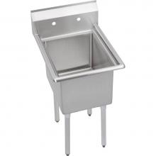 Elkay 1C18X24-0X - 1 Compartment Sink, 23X30 OA, 18X24 Bowl, 12 Deep, No DBs, SS Legs, 16 GA 300 Series SS, NSF