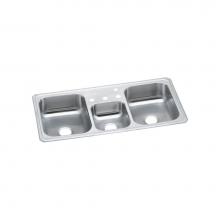 Elkay CMR43221 - 20 Gauge Stainless Steel 43'' x 22'' x 7'' Triple Bowl Drop-in Kitch