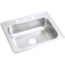 Elkay DW50125222 - Dayton Stainless Steel 25'' x 22'' x 6-9/16'', 2-Hole Single Bowl Dr