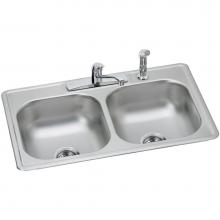 Elkay DD233224DF - DISCONTINUED - USE DD233224 sink, LK2478CR faucet, D1125 drain separately