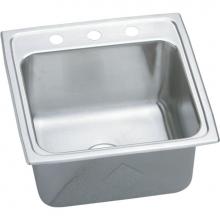 Elkay DLRQ1919101 - 18 Gauge Stainless Steel 19.5'' x 19'' x 10.125'' Single Bowl Top Mo