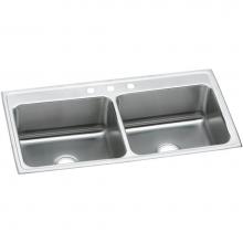 Elkay DLR4322104 - 18 Gauge Stainless Steel 43'' x 22'' x 10.125'' Double Bowl Drop-in