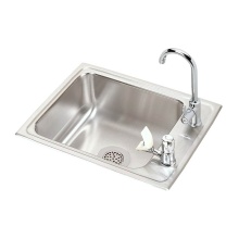 Elkay DRKR2217LFFC - Lustertone Classic Stainless Steel 22'' x 17'' x 7-5/8'' 2-Hole Sing