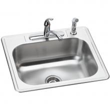 Elkay DSE125224DF - DISCONTINUED - USE DSE125224 sink, LK1001CR faucet, D1125 drain separately