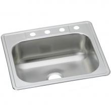 Elkay DSE125221 - 20 Gauge Stainless Steel 25'' x 22'' x 8.0625'' Single Bowl Drop-in