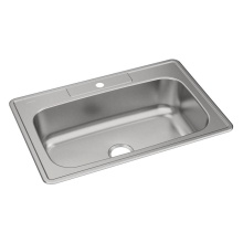 Elkay DSE133221DFCR - Dayton Stainless Steel 33'' x 22'' x 8-1/16'' 1-Hole Single Bowl Dro