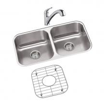 Elkay DXUH3118DFBG - DISCONTINUED - USE DXUH3118 sink, LK5000CR faucet, GBG1415SS bottom grid, D1125 drain separately