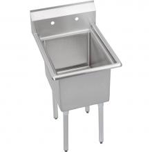 Elkay E1C16X20-0X - 1 Compartment Sink, 21X26 OA, 16X20 Bowl, 12 Deep, No DBs, SS Legs, 18 GA 300 Series SS, NSF