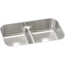 Elkay EAQDUH3118 - 19 Gauge Stainless Steel 32.5'' x 18.15'' x 8'' Double Bowl Undermou