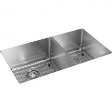 Elkay ECTRU32179RTC - 18 Gauge Stainless Steel 31.5'' x 18.5'' x 9'' 60/40 Double Bowl Und