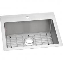 Elkay ECTSR25229TBG1 - 18 Gauge Stainless Steel 25'' x 22'' x 9'' Single Bowl Dual Mount Ki