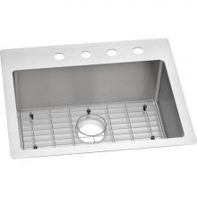 Elkay ECTSR25229TBG4 - 18 Gauge Stainless Steel 25'' x 22'' x 9'' Single Bowl Dual Mount Ki