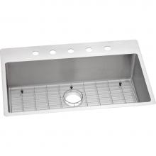 Elkay ECTSRS33229TBG5 - 18 Gauge Stainless Steel 33'' x 22'' x 9'' Single Bowl Dual Mount Ki