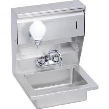 Elkay EHS-18-STDX - Hand Sink, 18X15 OA, 14X10X5 Bowl, Soap & Towel Dispenser, Faucet, 18 GA 300 Series SS, NSF