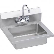 Elkay EHS-18X - Hand Sink, 18X15 OA, 14X10X5 Bowl, Faucet, 18 GA 300 Series SS, NSF