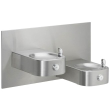 Elkay EHWM217C - Soft Sides Heavy Duty Bi-Level Fountain Surface Mounting Non-Filtered Non-Refrigerated Stainless