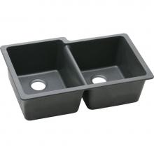 Elkay ELGU250RBK0 - Quartz Classic 33'' x 20-1/2'' x 9-1/2'' Double Bowl Undermount Sink