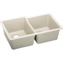 Elkay ELGU250RBQ0 - Quartz Classic 33'' x 20-1/2'' x 9-1/2'', Offset Double Bowl Undermo