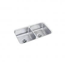 Elkay ELUH3116DBG - 18 Gauge Stainless Steel 31.75'' x 16.5'' x 7.5'' Double Bowl Underm